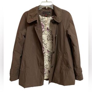 Weather Tamer Quilted Jacket Women's Size S Brown Lined Collared Retro